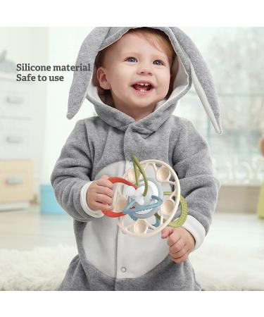 Colorful Lines Baby Teething Toy | Safe Silicone Teether for Pain Relief | Easy Grip for Gums Massage at Home - Buy Online on GoSupps.com