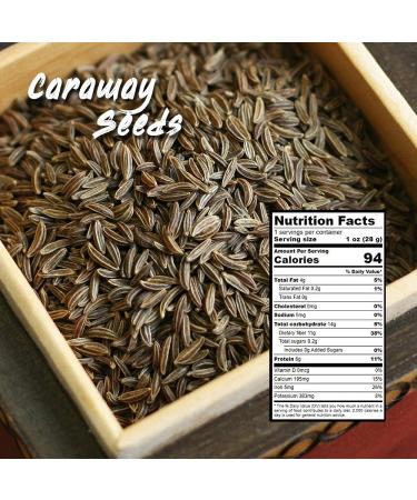 SPICES VILLAGE Caraway Seeds 8 Oz - Kosher Certified, All Natural, Gluten Free, Non GMO - Ideal for Cooking, Baking, Rye Bread, Harissa Seasoning - Resealable Bulk Bag - Buy Online on GoSupps.com