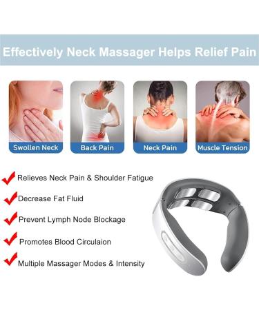 Wireless Electric Neck Massage Device with Heat 6 Modes 9 Intensity Levels 4-Head Pulse for Pain Relief - Buy Online on GoSupps.com