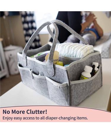 Putska Baby Diaper Caddy Organizer - Nursery Basket Gift Registry Essential for Baby Shower | Neutral Newborn Must-Haves for Boy or Girl Nursery Decor - Buy Online on GoSupps.com