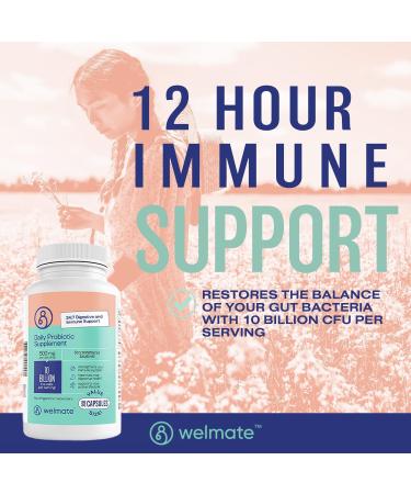 WELMATE Saccharomyces Boulardii | Daily Probiotic Supplement | 10 Billion CFU | Immune Support | Digestive Health | Vegan | Organic | Gluten Free | Non GMO | Men & Women | 200 Veggie Capsules - Buy Online on GoSupps.com