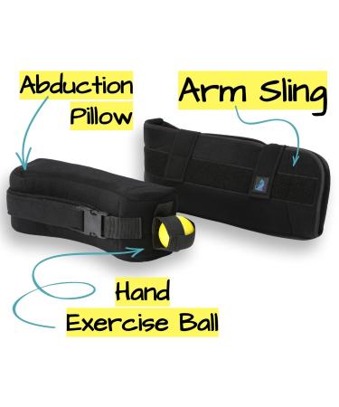 Universal Shoulder Abduction Sling & Immobilizer - Comfortable Arm Support Adjustable Abduction Pillow & Hand Exercise Ball for Left/Right Shoulder - Buy Online on GoSupps.com