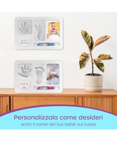 Baby Footprints Frame Perfect Gift for Newborn Baptism and Birthdays | Adaptable Picture Frames with Slit for Birth Band - Buy Online on GoSupps.com