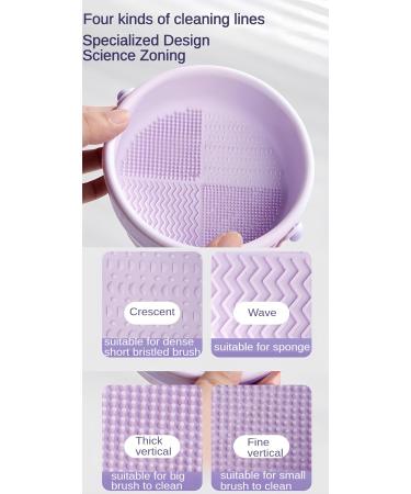 Upgraded 3-in-1 Silicone Makeup Brush Cleaner Mat - Purple | Drying & Organizer for Brushes - Buy Online on GoSupps.com