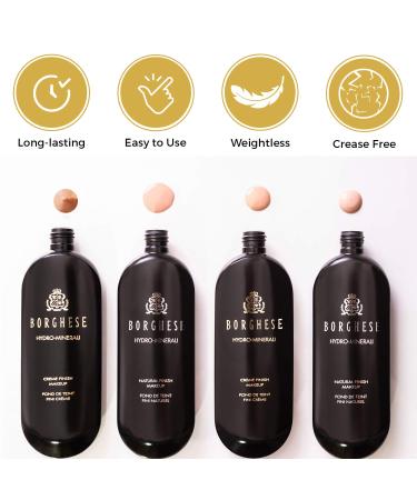 Borghese Hydro-Minerali Foundation Makeup (Beige) Creme Finish - Ideal for Medium to Normal to Dry Skin - Biscotto (Light) - Buy Online on GoSupps.com