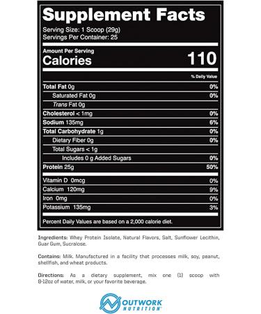 Outwork Nutrition Build Whey Protein Isolate Powder - Low Lactose & Gluten-Free Muscle Growth Workout Recovery - Vanilla 1.8lbs - Backed by Science - Buy Online on GoSupps.com