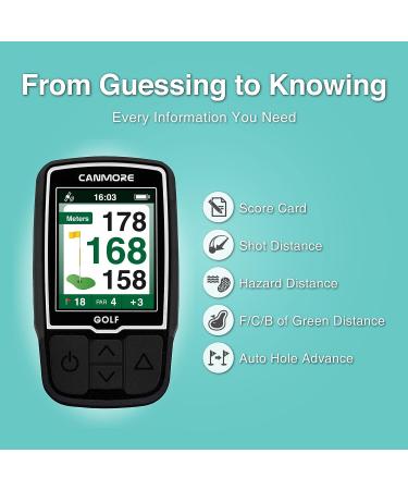 CANMORE HG200 Golf GPS - Water Resistant Full Color Display - 40,000+ Golf Course Data - Free Worldwide Courses - Black - Buy Online on GoSupps.com