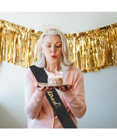 Casoty Retirement Headband and Sash Set Black and Gold - Buy Online on GoSupps.com