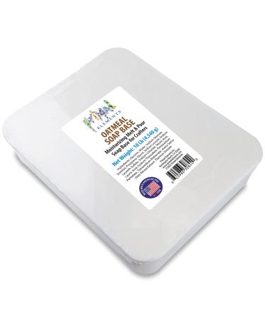 Primal Elements Oatmeal Soap Base - Moisturizing Melt and Pour Glycerin Soap Base for Crafting and Soap Making, Vegan, Cruelty Free, Easy to Cut - 10 Pound
