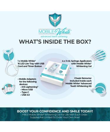 Mobile White Advanced Teeth Whitening Kit | Professional Results at Home | Fast Shipping Worldwide - Buy Online on GoSupps.com
