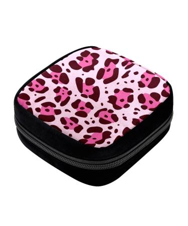 GIAPB Period Bag Sanitary Napkin Storage Bag Pad Holder for Period Makeup Pouch Pink Leopard Pattern Color4975
