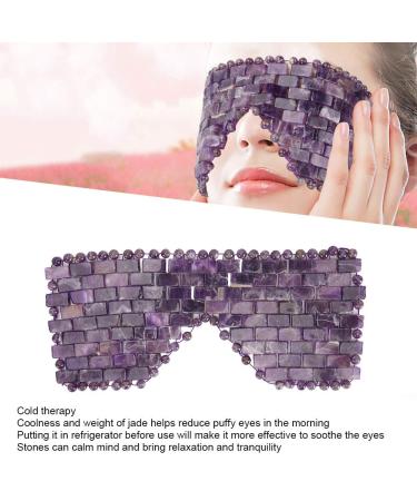 Natural Jade Eye Mask for Anti-Aging Hot & Cold Therapy - Soothing Cooling Blindfold (Purple) - Buy Online on GoSupps.com