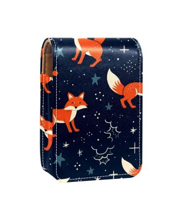Travel Lipstick Organizer Case Lipstick Case Portable Makeup Bag With Mirror Cute Abstract Fox U928k1swdo