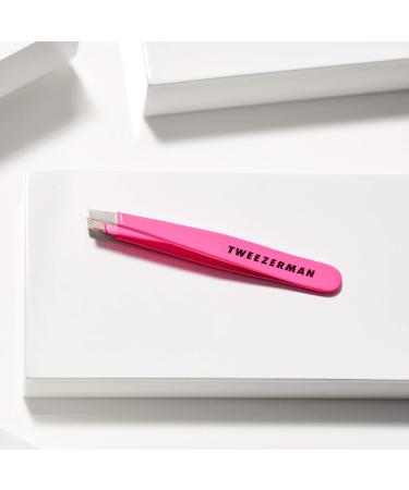 Tweezerman Stainless Steel Mini Slant Tweezer - Neon Pink - 1 Count - Buy Online on GoSupps.com