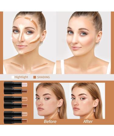 Professional 3D Face Contour Stick with Highlighter and Concealer - Long Lasting Double Ended Design for Makeup Shaping (03) - Buy Online on GoSupps.com