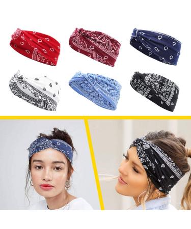 Buy 6 Pieces Paisley Headbands for Women - Elastic Cotton Wide Hair Bands & Yoga Turbans for Sports Running & Yoga - Buy Online on GoSupps.com