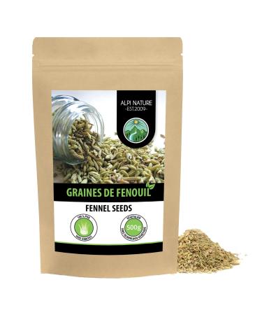 Fennel Seeds (500g), Whole Fennel, 100% Natural, Fennel Seeds Naturally No Additives, Vegan