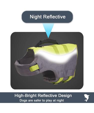 Adjustable Dog Life Jacket with Rescue Handle - X-Small Green Floatation Vest for Pug, Bulldog, Poodle, Bull Terrier, Labrador - Buy Online on GoSupps.com