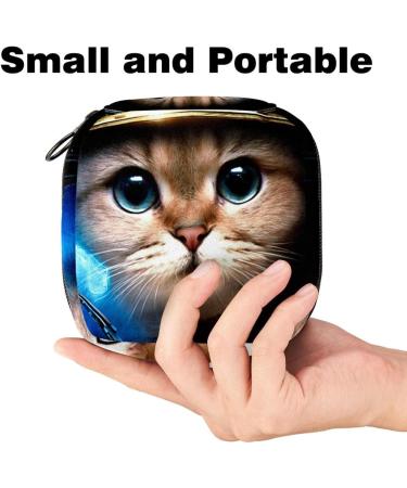 Cool Galaxy Cat Menstrual Bag with Zipper - Binding Storage Pocket for Teen Girls & Women | Sorten Menstrual Cup Holder - International Shipping - Buy Online on GoSupps.com