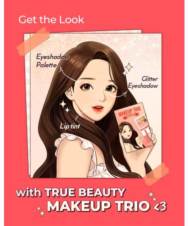 AMTS x True Beauty Makeup Edition Sweet Trio Set - Eyeshadows, Eyeglitter, Lip Stain | Matte Shimmer Pearls, Sparkle Metallic | Long Lasting Daily Makeup in Lovely Coral Peach Shades - Buy Online on GoSupps.com