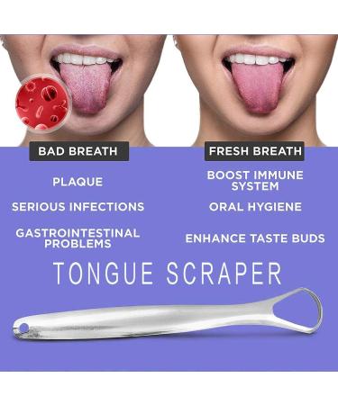 Kids & Adults Tongue Scraper - Stainless Steel Cleanser Tongs | Beauty Tools & Accessories - Buy Online on GoSupps.com