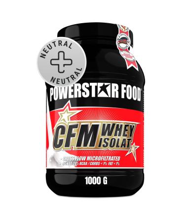 POWERSTAR FOOD Powerstar 100% CFM Whey Isolate 1kg | 96.5% Dry Protein | Protein Powder for Bodybuilding | Made in Germany | High-Dose Protein Powder Made with Pasture-Raised Milk | Natural
