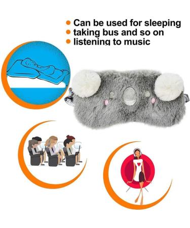 Ulife Mall 3D Koala Cute Funny Animal Eye Mask - Grey | Soft Plush Sleep Mask for Women Men Kids | Novelty Blindfold for Night Nap Travel Meditation - Buy Online on GoSupps.com