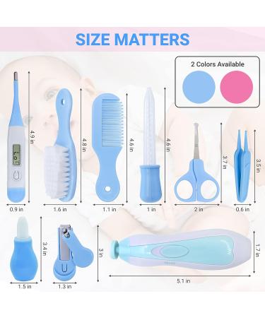 Baby Grooming Kit Baby Essentials - Hairbrush  Nail Clipper  Body Thermometer Nasal Aspirator  Med feed  Comb  Nail Trimmer Baby Care Products Blue - Buy Online on GoSupps.com