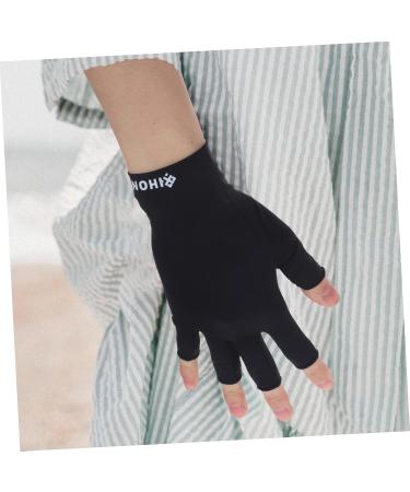 BRIGHTFUFU 1 Pair UV Gloves summer sunblock gloves touchscreen gloves nail art fingerless gloves sun protection gloves for women nail dryer UV glove nail gel fabric major women's summer beach 19.5x8cm Black - Buy Online on GoSupps.com