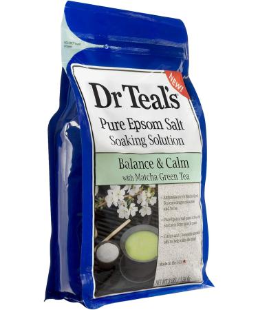 Dr. Teal's Matcha Green Tea Epsom Salt Mineral Soak 3 lbs (Pack of 4) - Balance & Calm - Buy Online on GoSupps.com