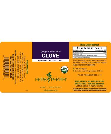 Herb Pharm Organic Clove Liquid Extract - 4oz | Pure & Potent Formula - Buy Online on GoSupps.com