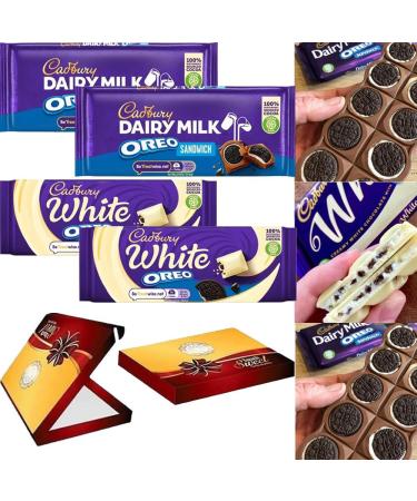 4 x Mixed Oreo White & Oreo Sandwich Chocolate Bars With Gift Box - Buy Online on GoSupps.com