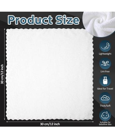 Newwiee 100 Pcs Microfiber Towels - Absorbent & Quick Drying 12 x 12 Inch Washcloths - Soft Coral Velvet Bath Cloths - Bulk White Face Towels for Bath Spa - Ideal for Facial & Fingertip Use - Buy Online on GoSupps.com