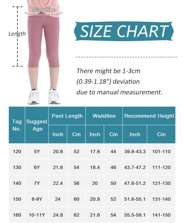 Seaur Girls 3/4 Sport Leggings & Yoga Pants | Monochrome Tight Jogging & Running Pants (110-152) - Pink & Red - Buy Online on GoSupps.com