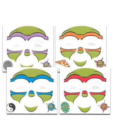 TMNT Temporary Tattoos & Stickers Bundle for Kids Halloween Costume | 4 Teenage Mutant Ninja Turtles Face Painting Sheets - Buy Online on GoSupps.com