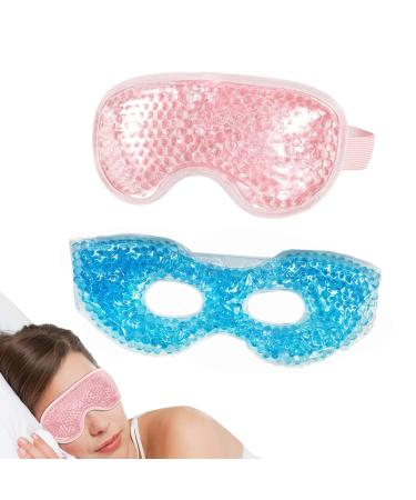 Alethron 2 piece of eye mask cooling cool mask face pink cool mask eyes cool pads cooling eye mask ice mask eye mask for cooling glass