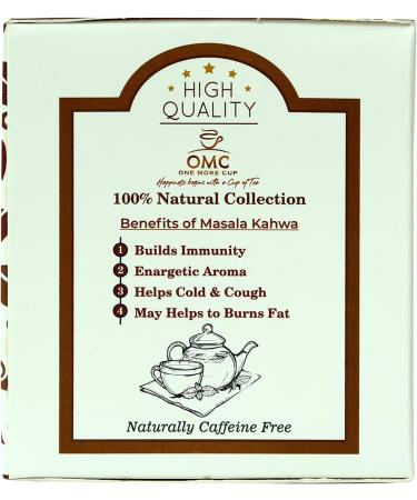 One More Cup Natural Masala Kahwa Tea Detoxifying Masala Tea Natural Tea (20 Tea Bags)  - Buy Online on GoSupps.com