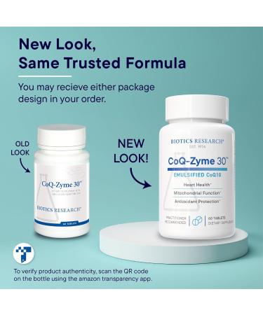 Biotics Research CoQZyme 30 Milligram of emulsified coenzyme Q10 CoQ10 Supplies Superoxide dismutase and catalase Two Important antioxidants 60 Tabs - Buy Online on GoSupps.com