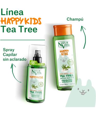  NaturVital NaturVital - Happy Kids Tea Tree Detangling Spray for children boys and girls with certified organic tea tree natural and hypoallergenic free of parabens colorants and silicones 200 ml - Buy Online on GoSupps.com