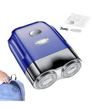 Electric Beard Trimmer | Portable Electric Shaver for Men - Beard Grooming Trimmer USB Rechargeable Automatic Face Shaver for Car Travel Home Blue