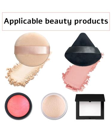 Loose Powder Puff Set - 2pc Round & 2pc Triangle Makeup Puffs for Setting Powder - Soft Beauty Tools for Face & Body - Buy Online on GoSupps.com