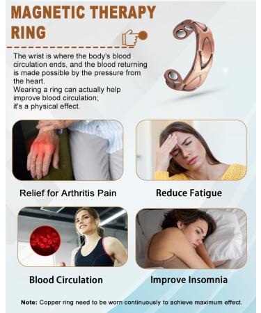 EnerCoppeX Copper Magnetic Ring for Women Lymphatic Drainage Adjustable Ring 3500 Gauss Magnet (CPR-0936Q) - Buy Online on GoSupps.com