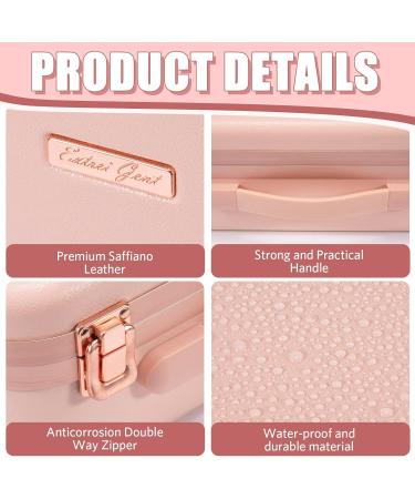 Coetic Makeup Travel Case with Large LED Mirror - Pink | Professional Organizer Bag with Adjustable Divider | Waterproof Portable Train Box for Makeup and Tools - Buy Online on GoSupps.com