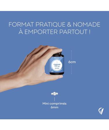 Chrome 200 g Picolinate de chrome hautement dos 180 comprim s vegan (6 mois de cure) Maintien d une glyc mie normale Fabriqu en France Vitavea - Buy Online on GoSupps.com