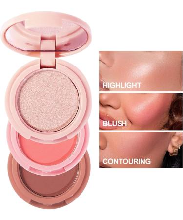  Tsuchiya Cheek Contouring Highlighter Eyeshadow Palette 3 in 1 Blush & Blush Palette - Blush Powder for Long Lasting and Sweat Resistant Shine Tsuchiya - Buy Online on GoSupps.com