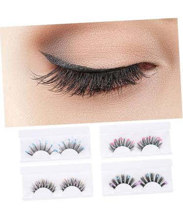 Beaupretty Sequins 4 Pairs sequin false eyelashes handmade eye lashes pesta as postizas naturales segmented false eyelashes artificial eyelashes natural false decorate cosplay chemical fiber - Buy Online on GoSupps.com