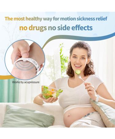 Motion Sickness Bands - Natural Acupressure Relief for Nausea Travel Headaches & Morning Sickness - Adjustable Wristbands in White/Starlight - Buy Online on GoSupps.com