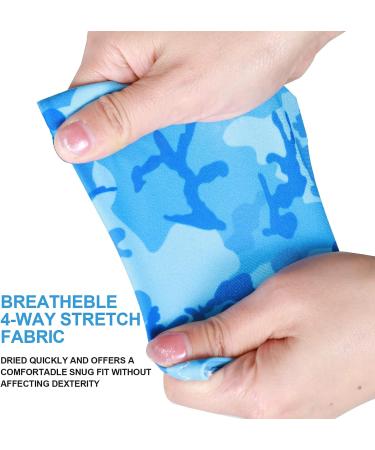 Eicolorte Camouflage Fishing Gloves with Silicone Anti-Slip Design - Sun Protection, Breathable, S/M Camouflage Blue - Buy Online on GoSupps.com