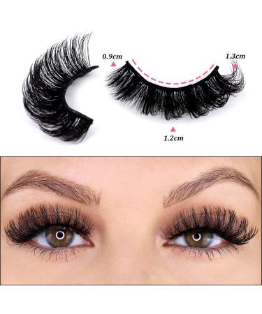 7D15 False Eyelashes Russian Strip Lashes - 10 Pairs Reusable Faux Mink - Natural Look, Fluffy Volume, Wispy Fake Eyelashes - Handmade Thick Soft Long Dramatic Makeup Enhancer - Buy Online on GoSupps.com