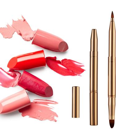 WLLHYF Professional Double Sided Retractable Lip Brush - Portable Travel Lip Makeup Applicator for Women and Girls (Gold) - Buy Online on GoSupps.com